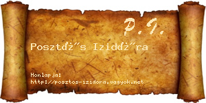 Posztós Izidóra névjegykártya